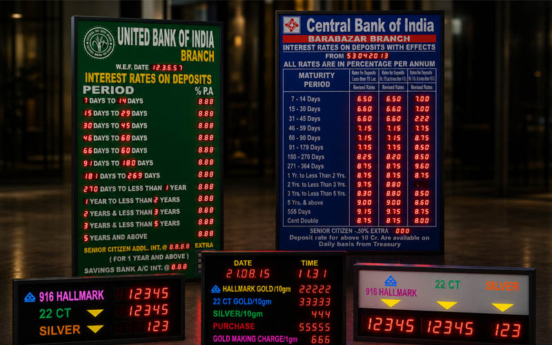 Gold & forex rate boards